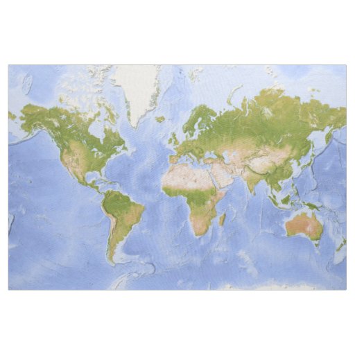 World Mercator Map Fabric