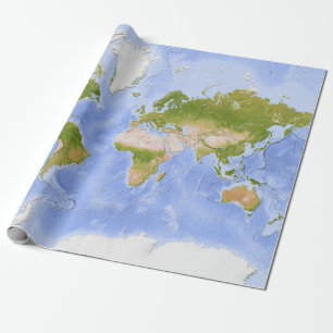 World Mercator Map Wrapping Paper