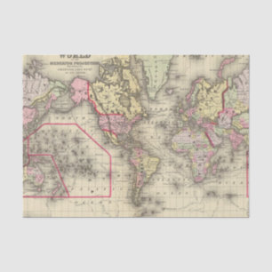 World Mercator proj 2 Tissue Paper
