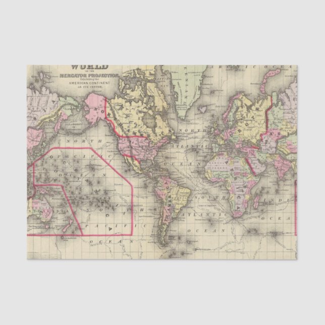 World Mercator proj 2 Tissue Paper (Front)