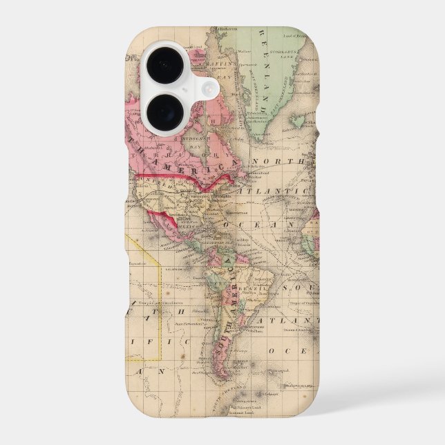 World Mercator proj Map by Mitchell Iphone Case (Back)