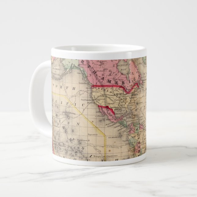 World Mercator proj Map by Mitchell Large Coffee Mug (Front Left)