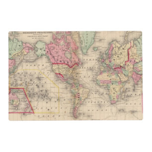 World Mercator proj Map by Mitchell Placemat