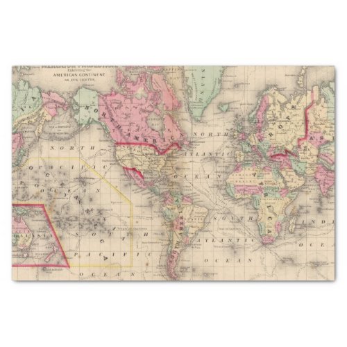 World Mercator proj Map by Mitchell Tissue Paper