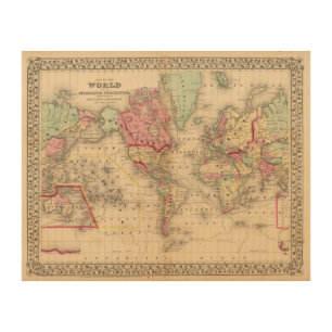 World Mercator proj Map by Mitchell Wood Wall Decor