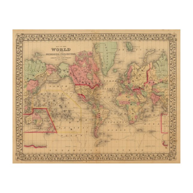 World Mercator proj Map by Mitchell Wood Wall Decor (Front)