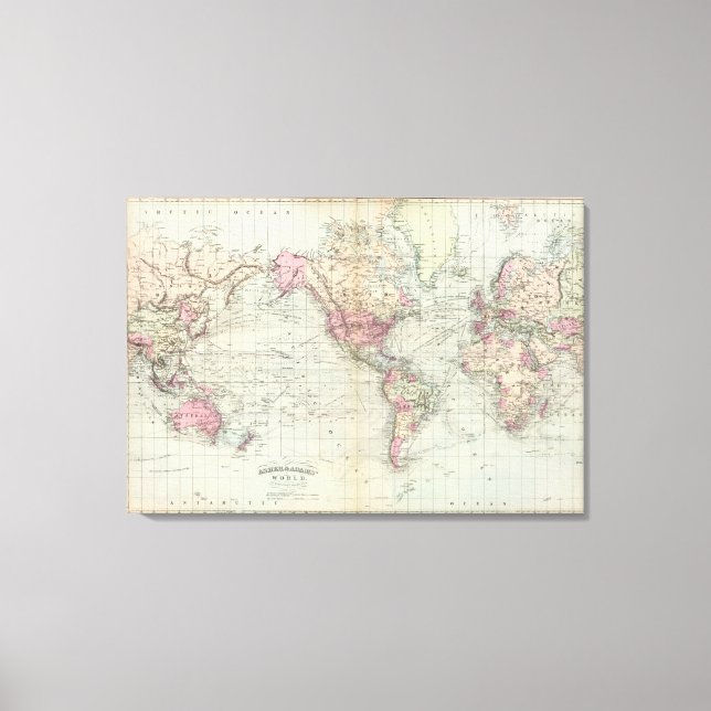 World, Mercator's projection 2 Canvas Print (Front)