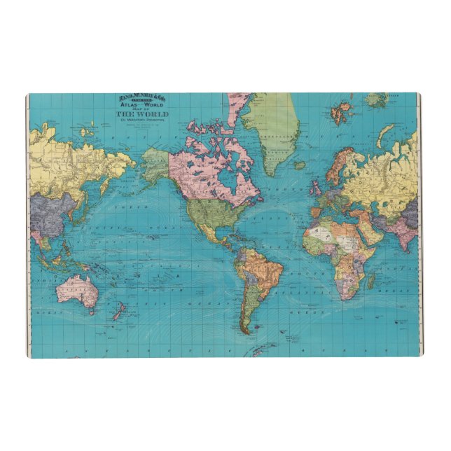 World, Mercator's Projection Placemat (Front)