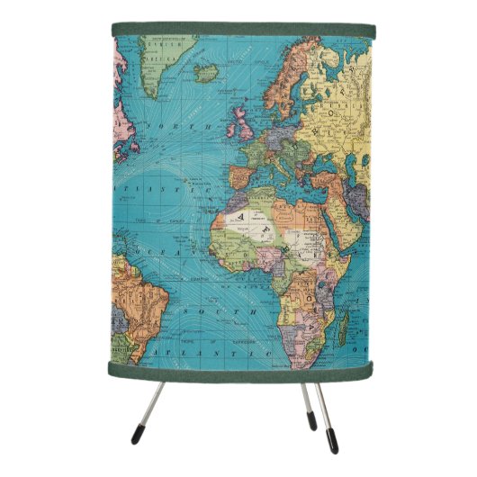 World, Mercator's Projection Tripod Lamp (Right)