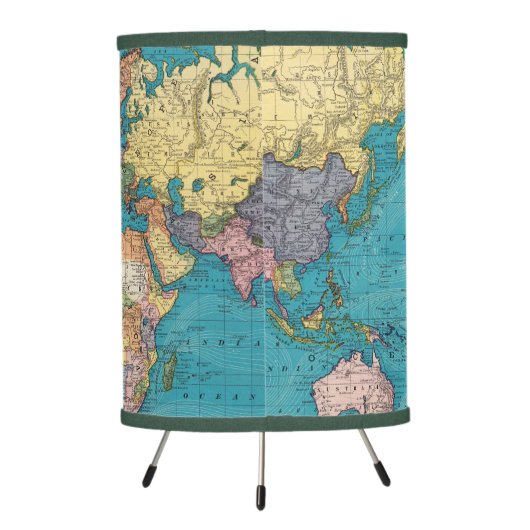 World, Mercator's Projection Tripod Lamp (Back)