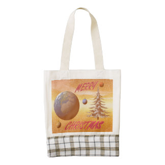 world merry christmas zazzle HEART tote bag
