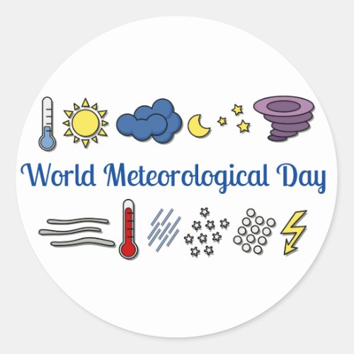 World Meteorological Day Classic Round Sticker