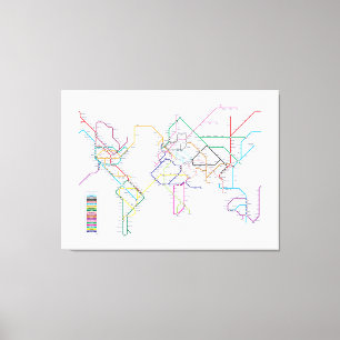 World Metro Map Canvas Print