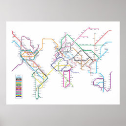 World Metro Map Poster