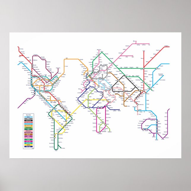 World Metro Map Poster (Front)