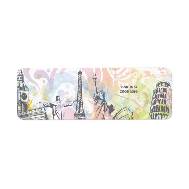 World monuments custom label (Front)