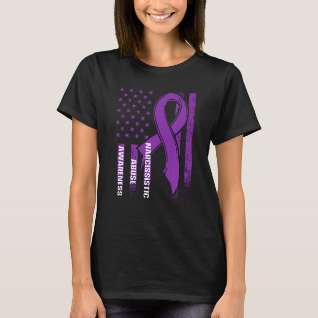 World Narcissistic Abuse Awareness Us Flag Survivo T-Shirt (Front)