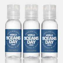 World Oceans Day Blue Stylized Earth Waves