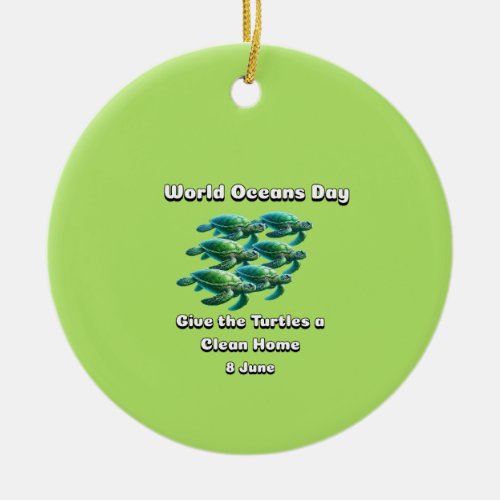 World Oceans Day Ceramic Ornament