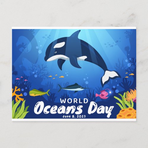 World Oceans Day June 8 2023 Marine Life Postcard
