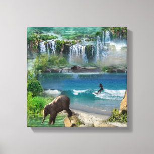 World Oceans & Rivers, Lakes & Sport Activities Canvas Print