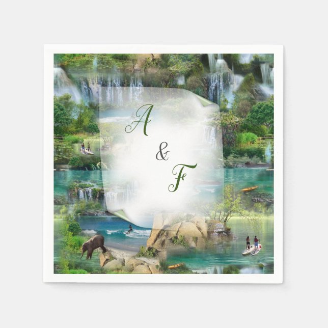 World Oceans & Rivers, Lakes & Sport Activities Napkins (Front)