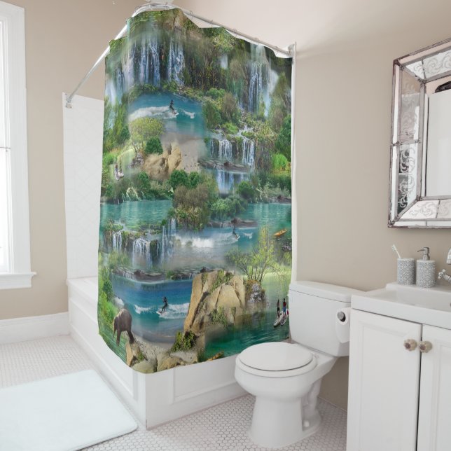 World Oceans & Rivers, Lakes & Sport Activities Shower Curtain (In Situ)
