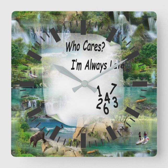 World Oceans & Rivers, Lakes & Sport Activities Square Wall Clock (Front)