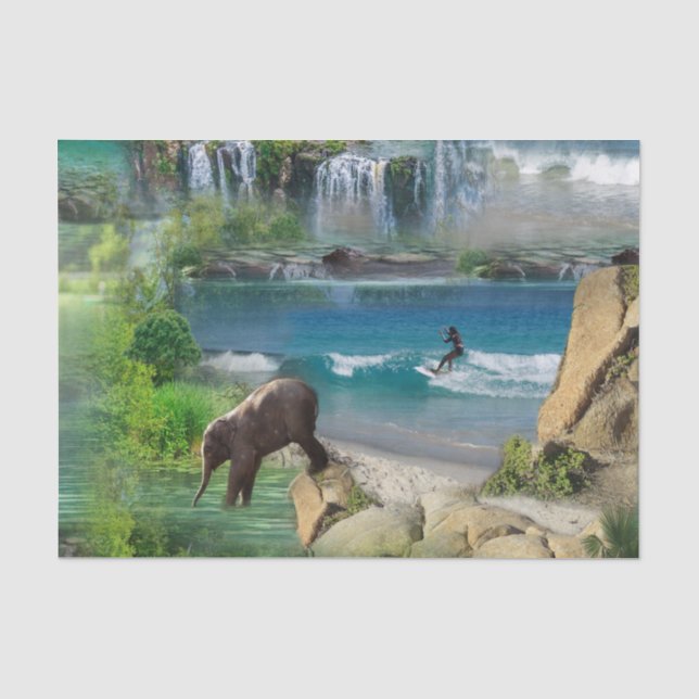 World Oceans & Rivers, Lakes & Sport Activities Tissue Paper (Front)