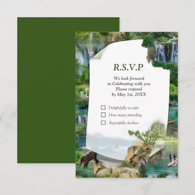 World Oceans & Rivers, Lakes & Sport RSVP Card (Front/Back)