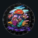 World Of Color Dart Board<br><div class="desc">Original vector art of a colorful world with mushrooms and a colorful snail.</div>