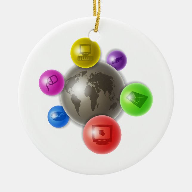 World of Computers Ceramic Ornament (Front)