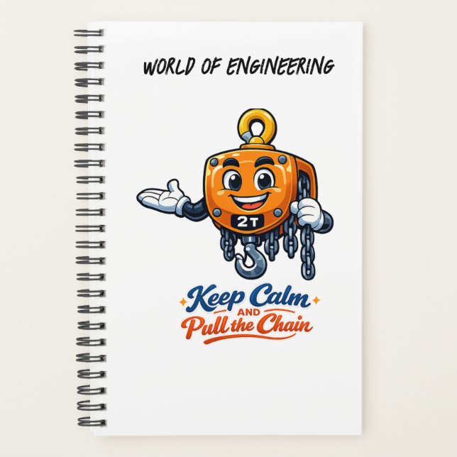World of Engineering Keep Calm Pull Chain Notebook (Front)