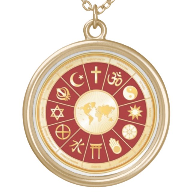 World of Faith Gold Plated Necklace (Front)