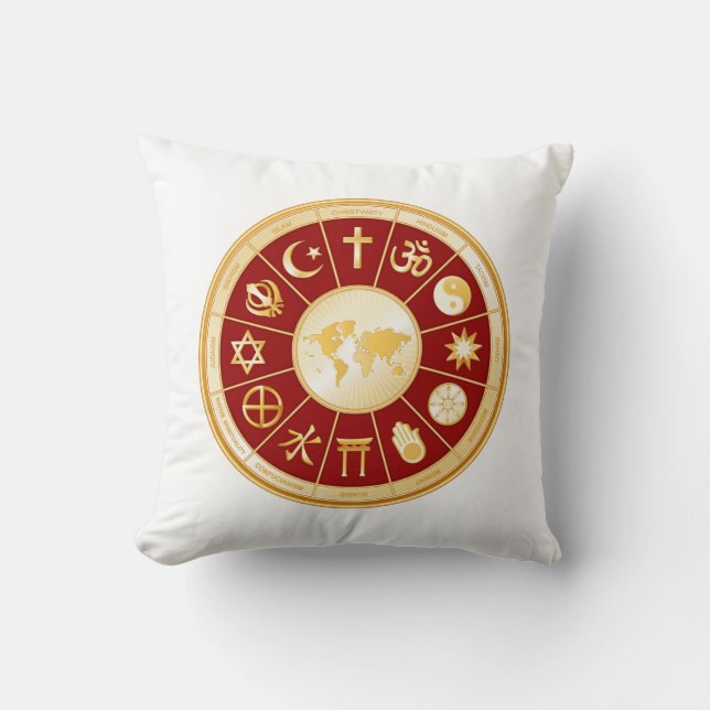 world of Faith Throw Pillow (Front)