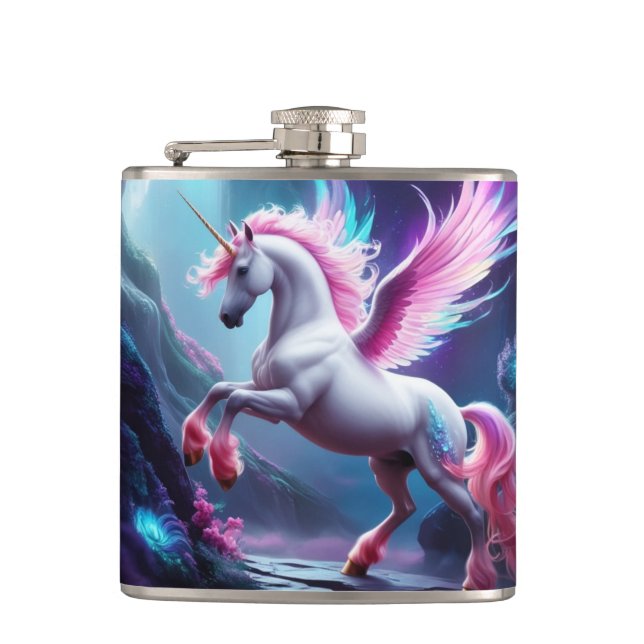 World of Fantasy Creatures: Unicorns Galore  Flask (Front)