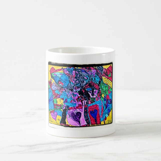 World of Hearts Drawings Coffee Mug (Center)