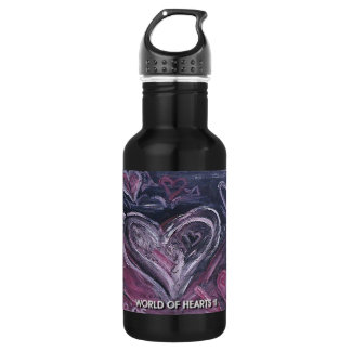 WORLD OF HEARTS II STAINLESS STEEL WATER BOTTLE