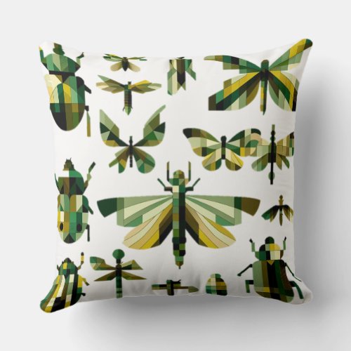 world of insects  insect lovers throw pillow