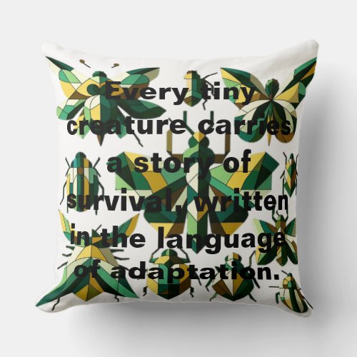 world of insects throw pillow