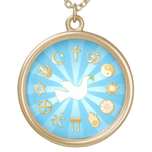 World of Peace Gold Plated Necklace