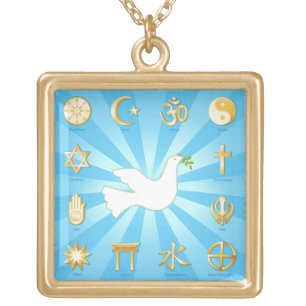 World of Peace Gold Plated Necklace