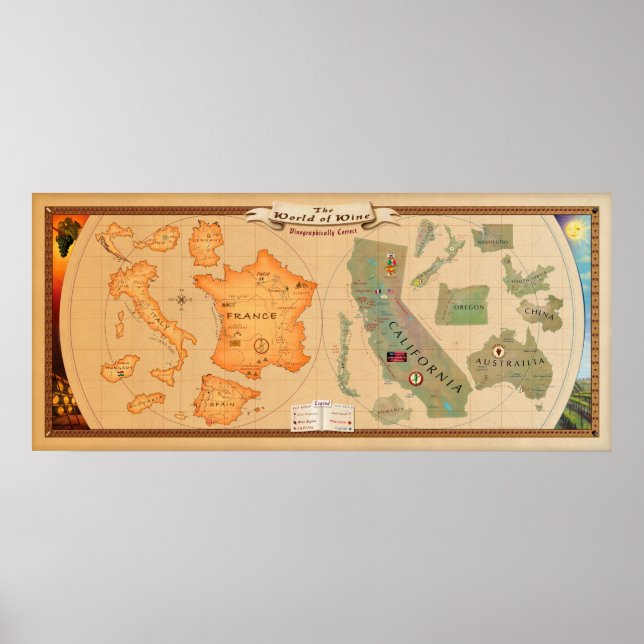 World of Wine Map Poster Print (Front)
