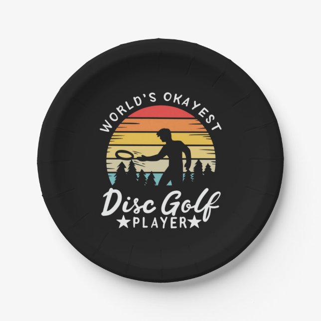 World Okayest Disc Golf Player Paper Plates (Front)