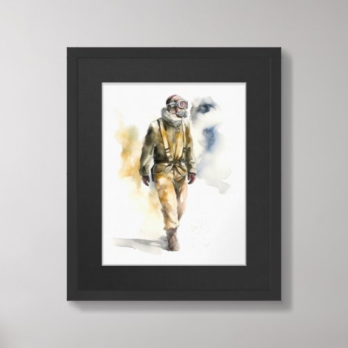 World On Fire Watercolor Graphic Framed Art