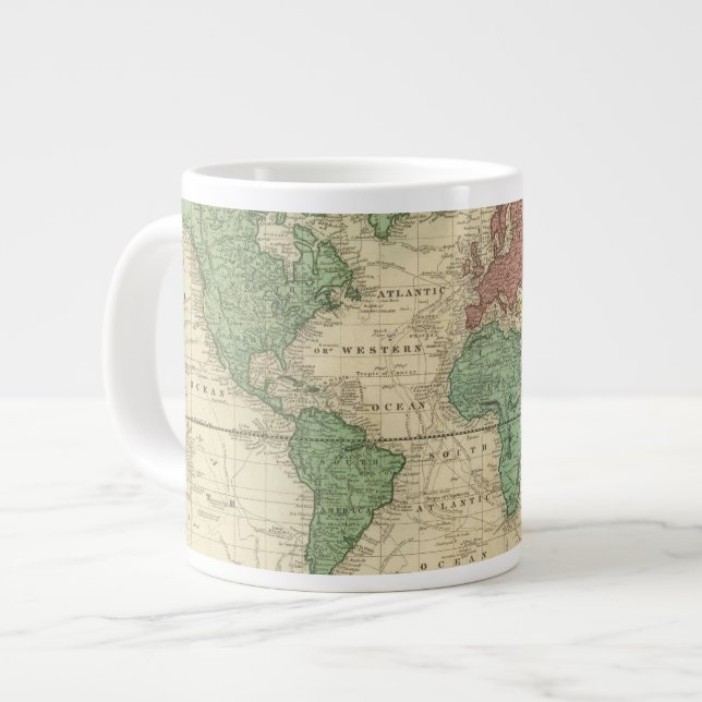 World on Mercators Projection 2 Giant Coffee Mug (Front Left)