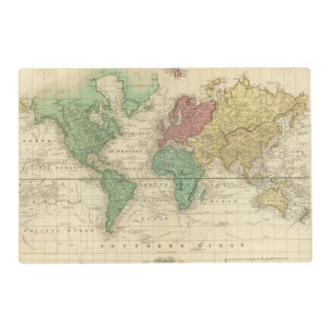 World on Mercators Projection 2 Placemat