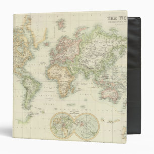 World On Mercator's Projection 3 Ring Binder
