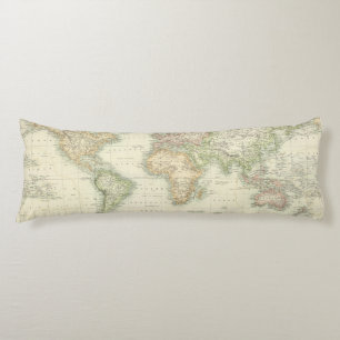 World On Mercator's Projection Body Pillow