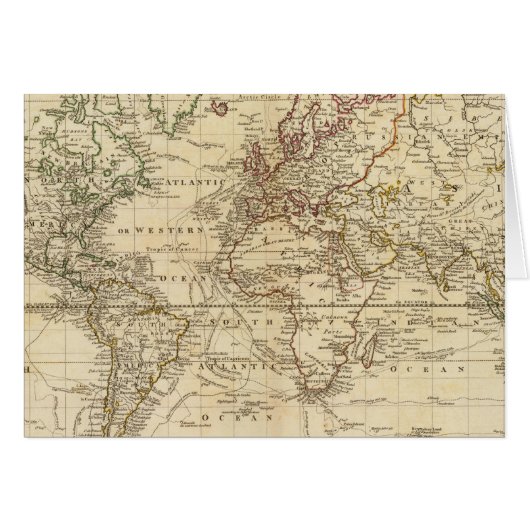 World on Mercator's projection Cards (Front Horizontal)